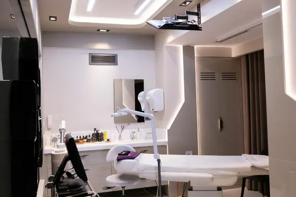 A sleek, modern private clinic treatment room